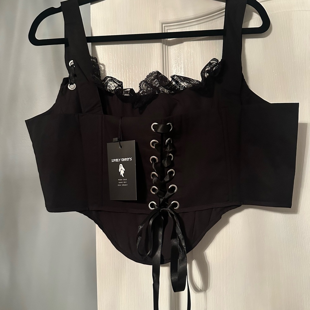 Lively Ghosts Thistlebloom Black Corset-NWT, XL - Picture 4 of 13